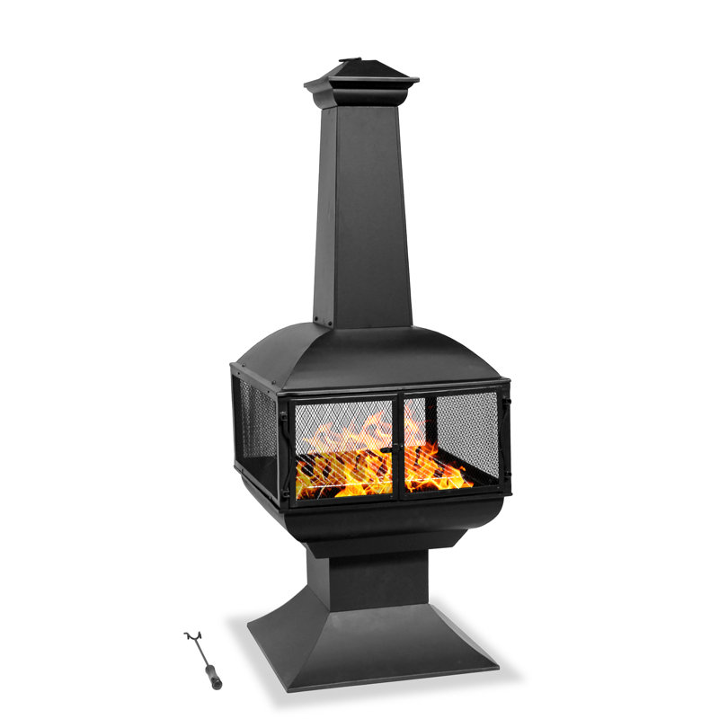 Sol 72 Outdoor Hansville Steel Charcoal/Wood Burning Outdoor Fireplace